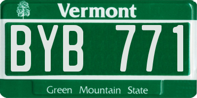 VT license plate BYB771