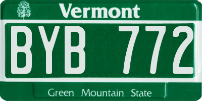 VT license plate BYB772