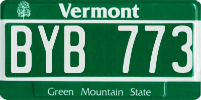 VT license plate BYB773