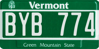 VT license plate BYB774