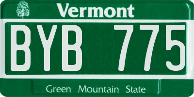 VT license plate BYB775