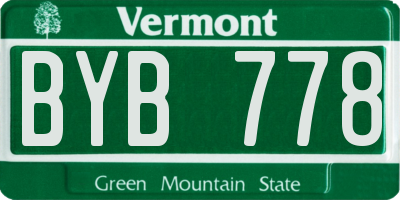 VT license plate BYB778