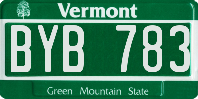 VT license plate BYB783