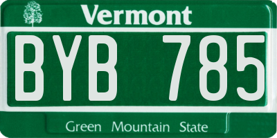 VT license plate BYB785