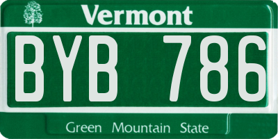 VT license plate BYB786