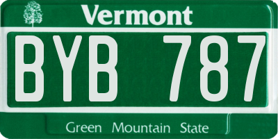 VT license plate BYB787