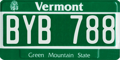 VT license plate BYB788