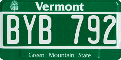VT license plate BYB792