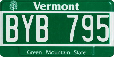VT license plate BYB795