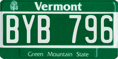 VT license plate BYB796