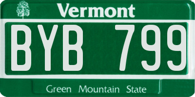 VT license plate BYB799