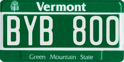 VT license plate BYB800