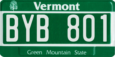VT license plate BYB801