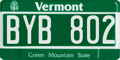 VT license plate BYB802