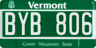 VT license plate BYB806