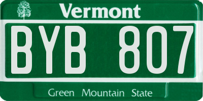 VT license plate BYB807