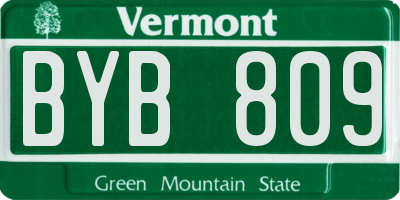 VT license plate BYB809