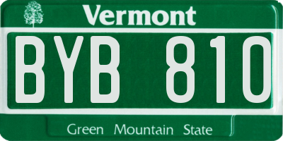 VT license plate BYB810
