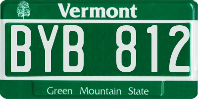 VT license plate BYB812