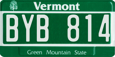 VT license plate BYB814