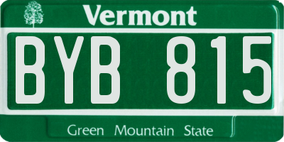 VT license plate BYB815