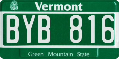 VT license plate BYB816