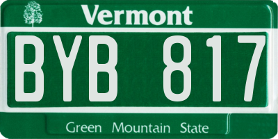 VT license plate BYB817