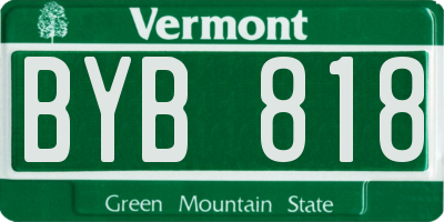 VT license plate BYB818