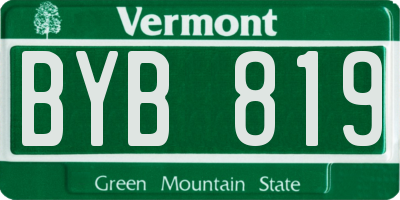 VT license plate BYB819
