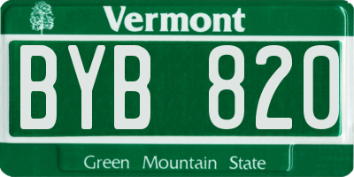 VT license plate BYB820