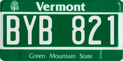 VT license plate BYB821