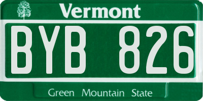 VT license plate BYB826
