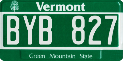 VT license plate BYB827