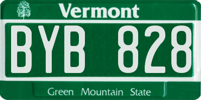 VT license plate BYB828