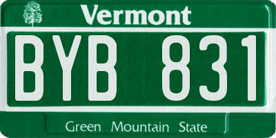 VT license plate BYB831