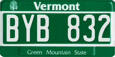 VT license plate BYB832