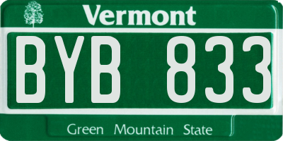 VT license plate BYB833