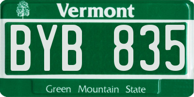 VT license plate BYB835