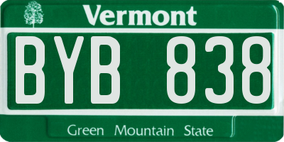 VT license plate BYB838