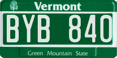 VT license plate BYB840