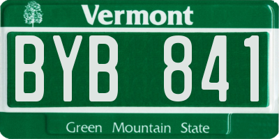 VT license plate BYB841