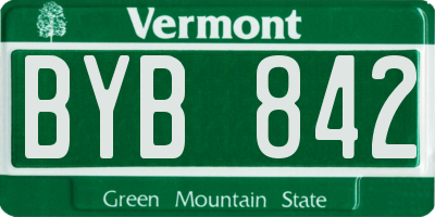VT license plate BYB842
