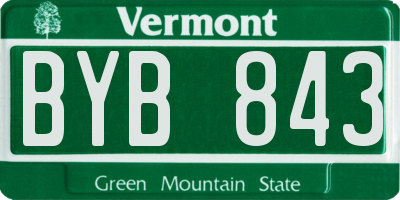 VT license plate BYB843
