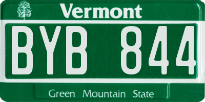 VT license plate BYB844