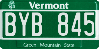 VT license plate BYB845