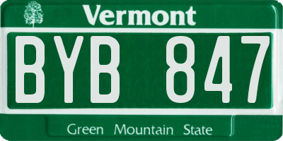 VT license plate BYB847