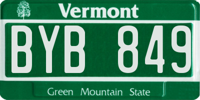 VT license plate BYB849
