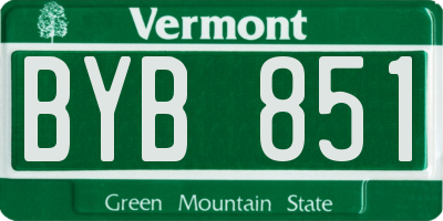 VT license plate BYB851