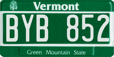 VT license plate BYB852