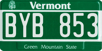 VT license plate BYB853